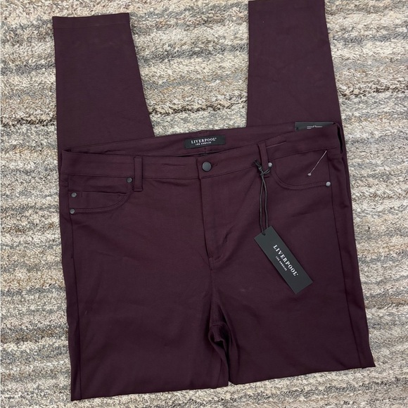 Liverpool Mid Rise Skinny Jeans Sz 16/33 NWT | Liverpool Skinny Jeans Aubergine- - Picture 4 of 14